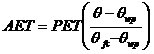 Calculation of AET from PET